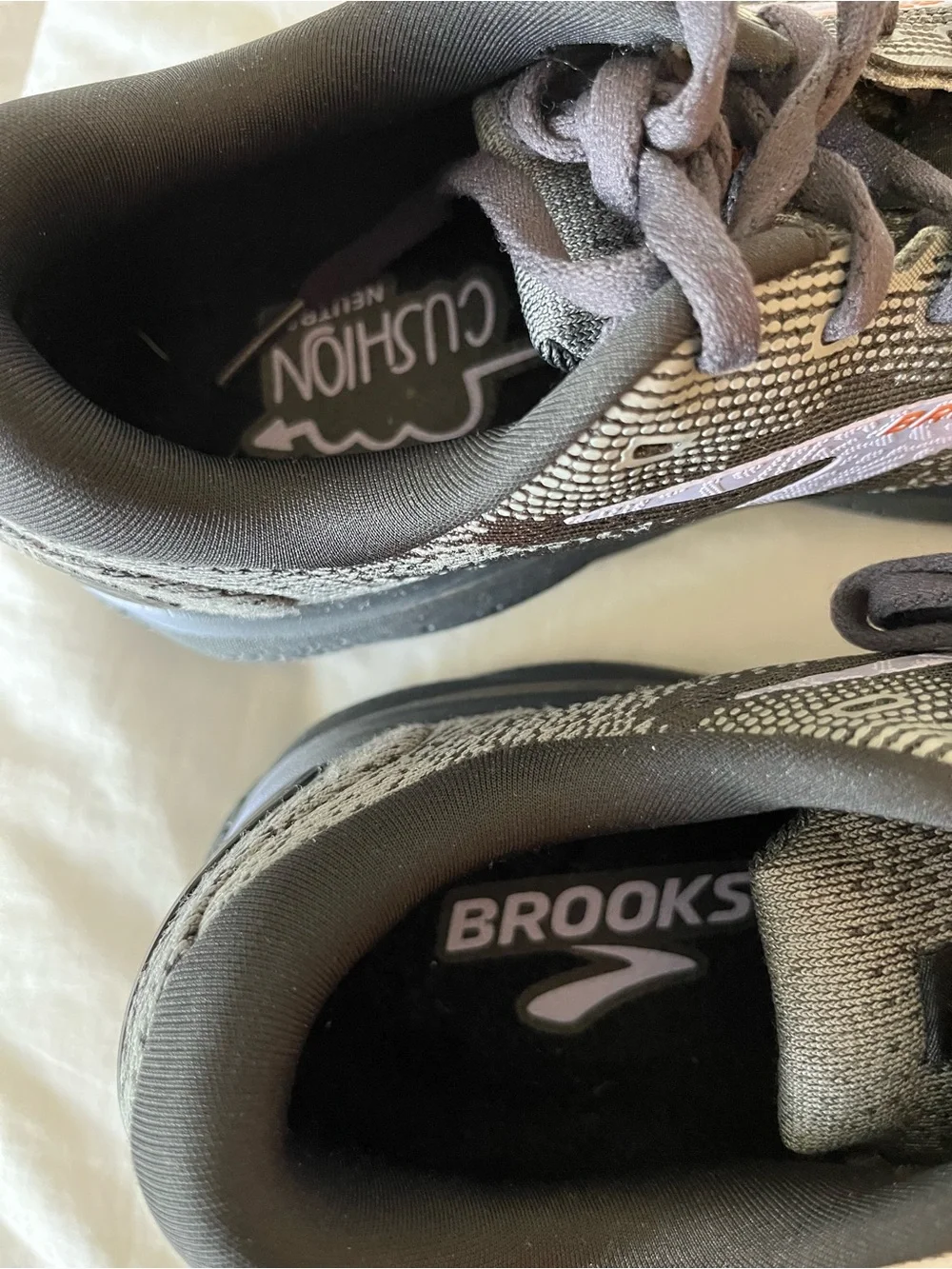Brooks Gray Running Shoes with light gray Logo and Accents